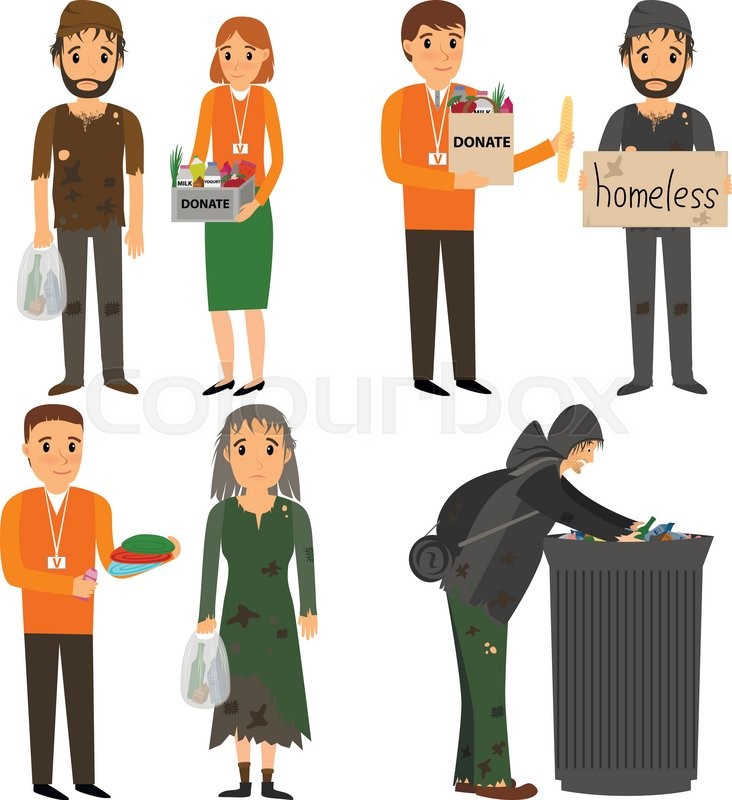 732x800 Volunteer And Homeless Volunteers Stock Vector Colourbox