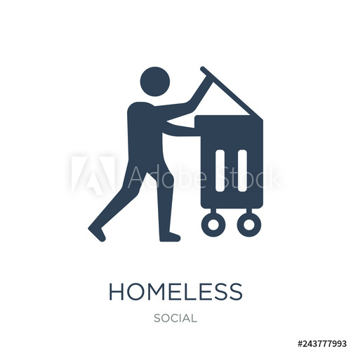 500x500 Homeless Icon Vector On White Background, Homeless Trendy Filled