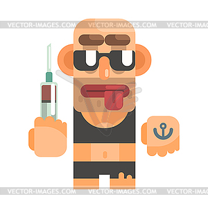 High Junkie With Drug Syringe, Revolting Homeless 300x300 High Junkie With Drug Syringe, Revolting Homeless