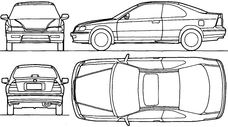 Чертеж honda prelude