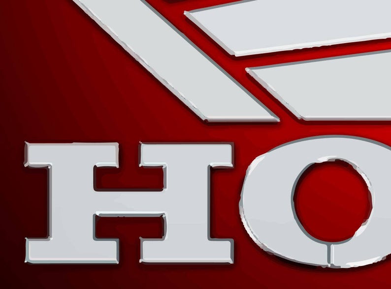 794x588 Honda Motorcycle Circle Red Logo Vector Vectorized Print Ultra Etsy