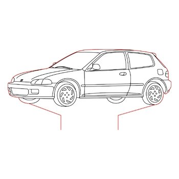 350x350 Honda Civic Eg Illusion Lamp Plan Vector For Cnc