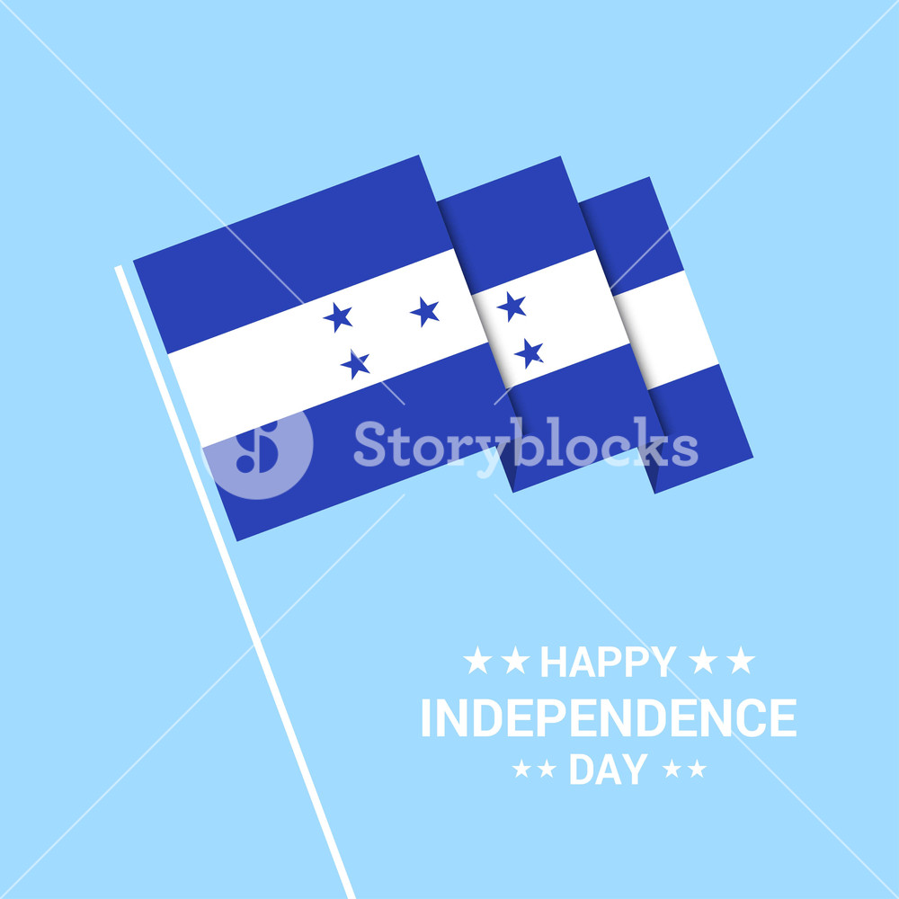 1000x1000 Honduras Independence Day Typographic Design With Flag Vector