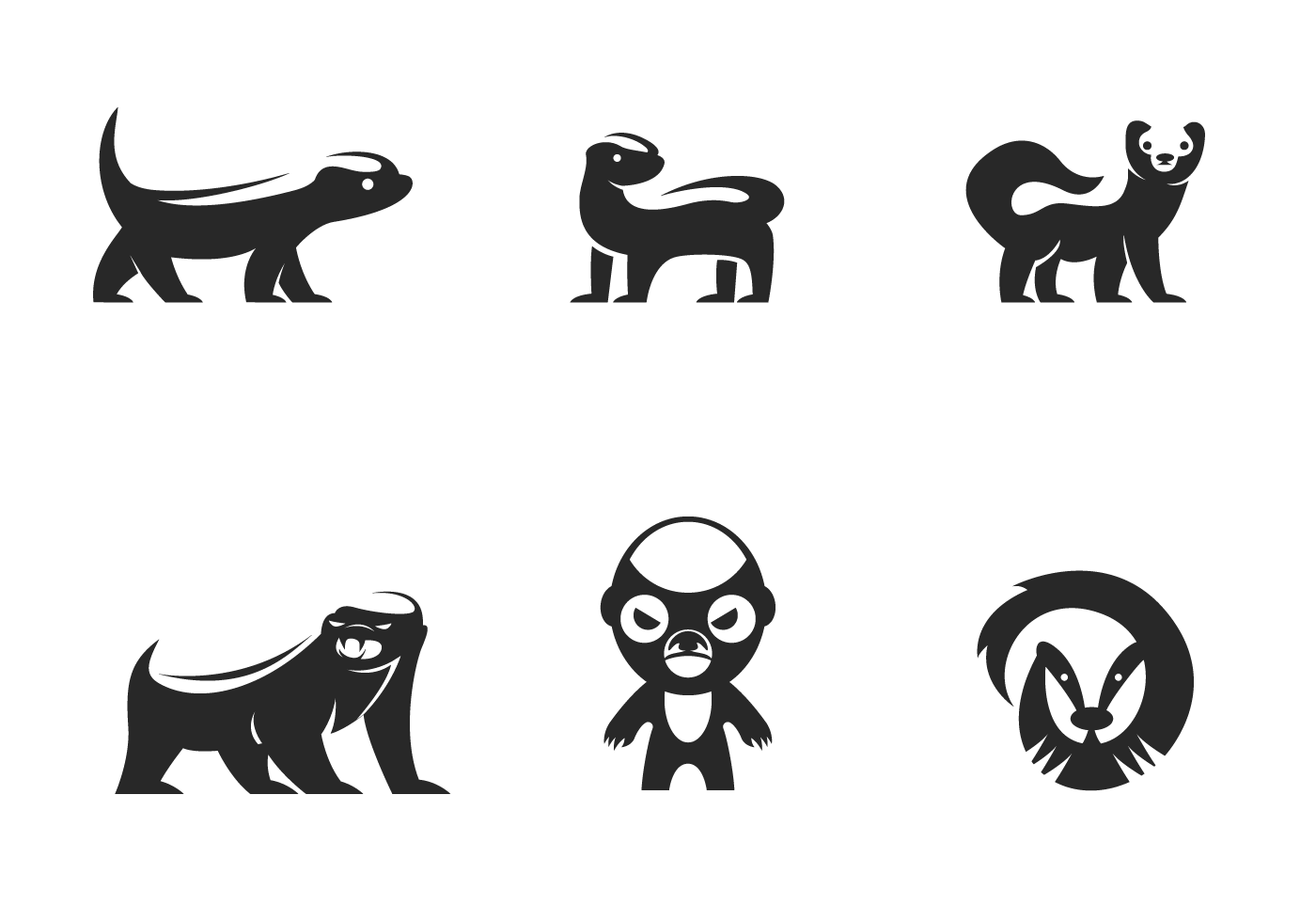 1400x980 Honey Badger Free Vector Art