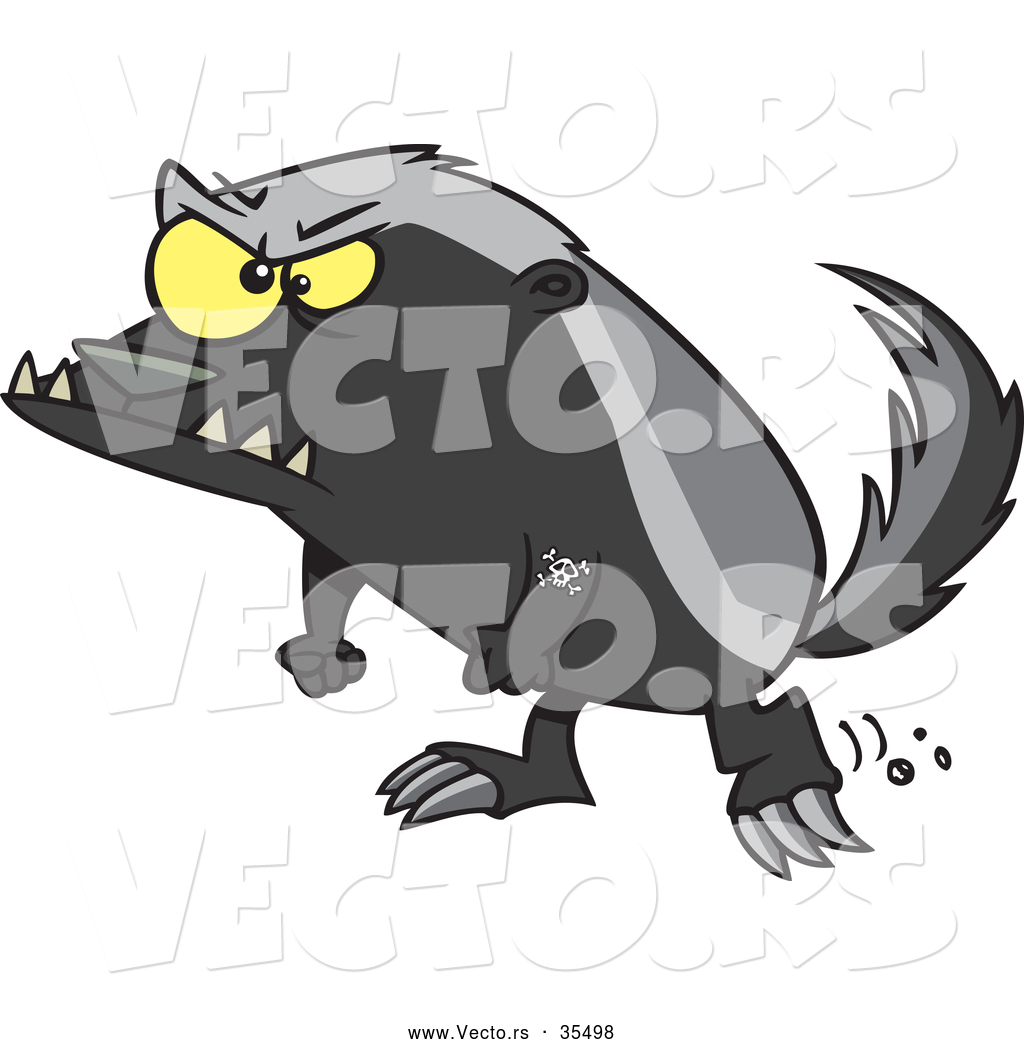 1024x1044 Vector Of A Angry Cartoon Honey Badger Ready To Fight