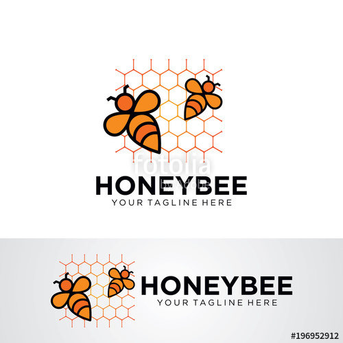 500x500 Honey Bee Logo Template Design Vector, Emblem, Design Concept