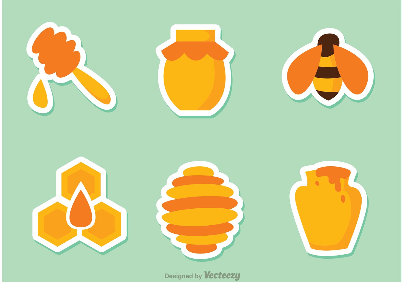 1400x980 Honey Bee Stickers