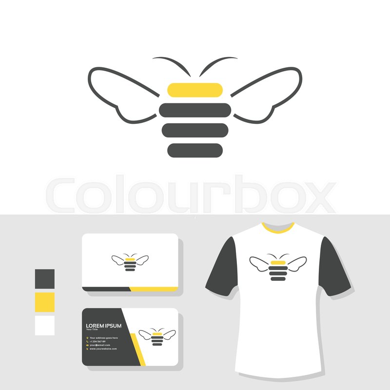 800x800 Honey Bee Logo Design With Business Stock Vector Colourbox