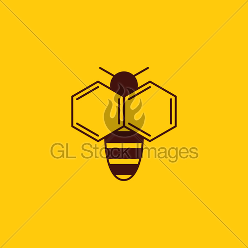 500x500 Vector Illustration Of Bee Logo On Honey Background Bee Gl