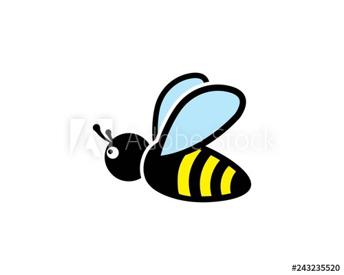 500x400 Honey Bee Logo Template Vector Icon Illustration