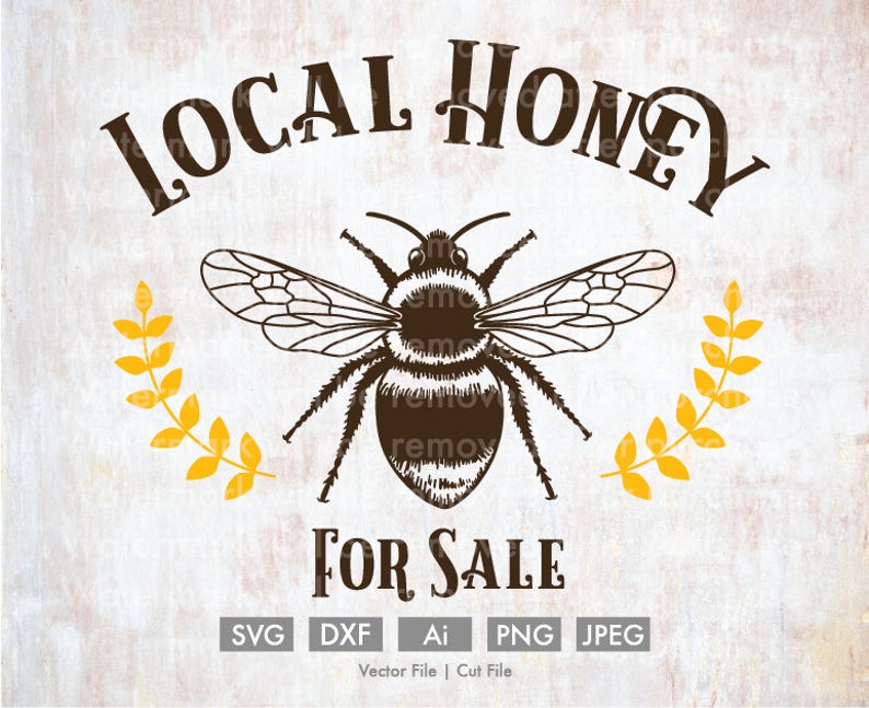 794x647 Honey For Sale Bee Vector Silhouette Cricut Etsy