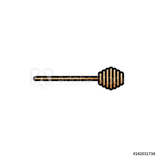 500x500 Honey Dipper Vector Flat Colorful Isolated Icon