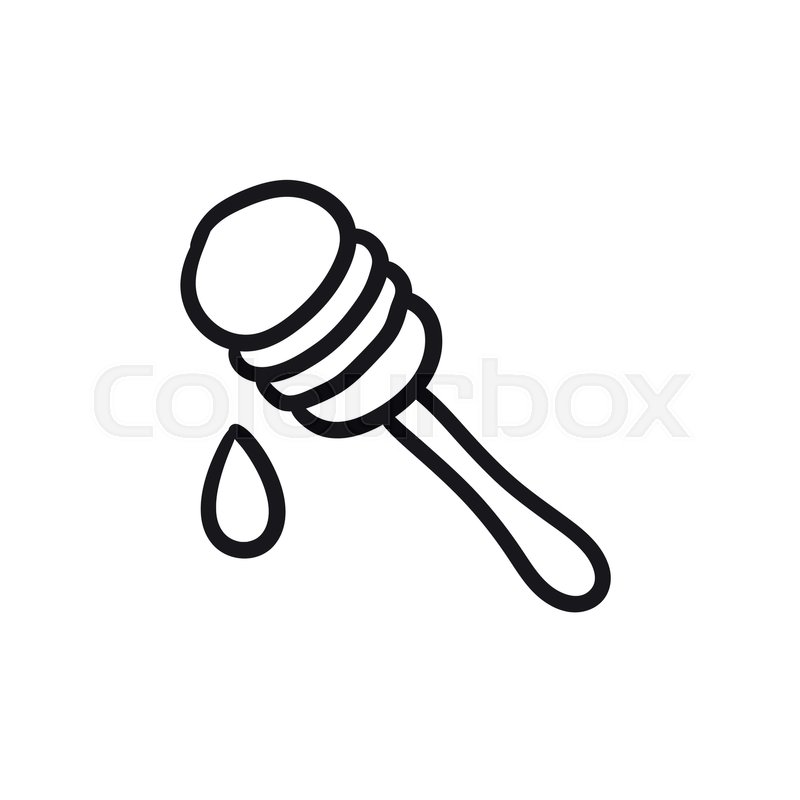 800x800 Honey Dipper Vector Sketch Icon Stock Vector Colourbox