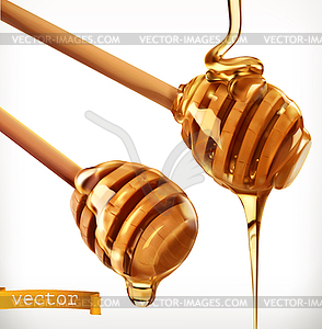 294x300 Honey Dipper Realistic Icon Set