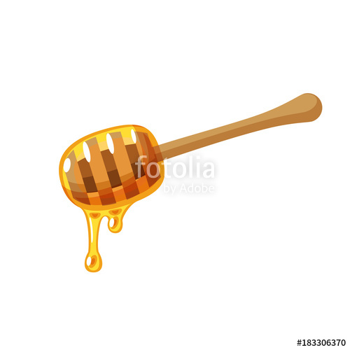 500x500 Honey Dipper Vector Illustration Cartoon Flat Icon Isolated
