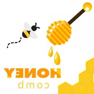 300x300 Honeycomb Bee Honey Dipper Background Image Vector Newwaysys