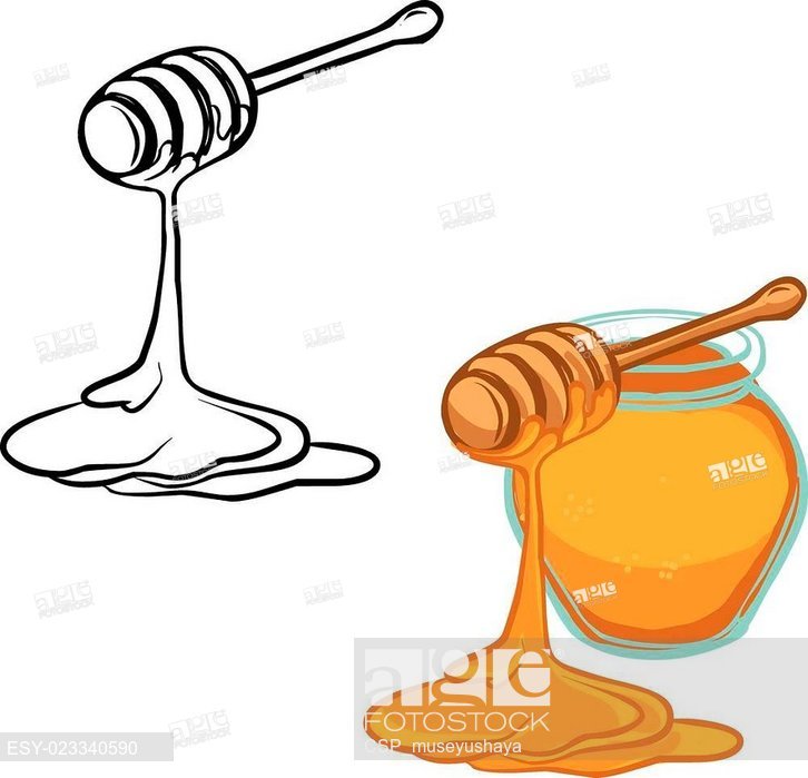 726x699 Glass Of Honey, Bank Of Honey, Wooden Honey Dipper And Honeycomb