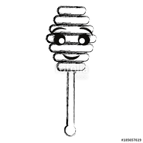 500x500 Kawaii Honey Dipper Vector Illustration Stock Image And Royalty