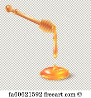 180x194 Free Art Print Of Honey Dipper Delicious Golden Honey Dripping
