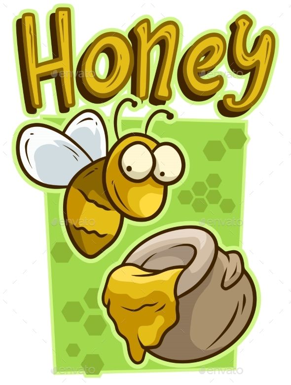 590x780 Cartoon Yellow Bee With Honey Jar Vector Icon