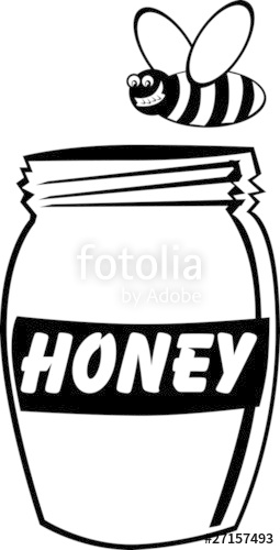 255x500 Honey Jar Black And White Stock Image And Royalty Free Vector