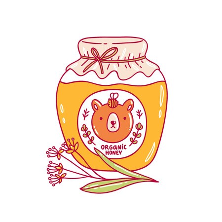 450x450 Organic Honey Jar Vector Illustration Royalty Free Vector Graphics