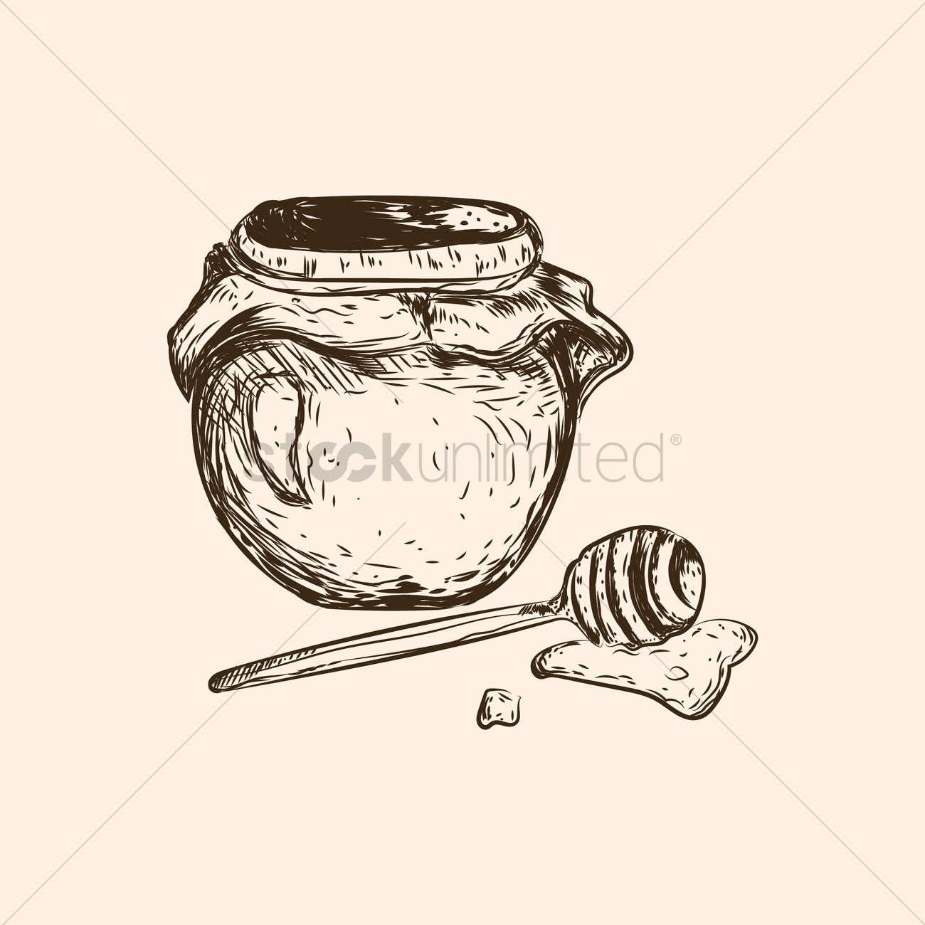 1300x1300 Hand Drawn Honey Jar Vector Image