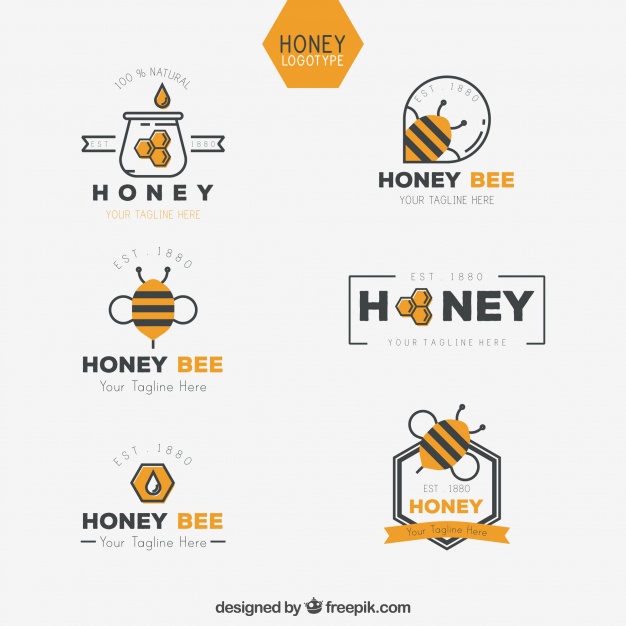 626x626 Collection Of Honey Logo In Flat Design Vector Free Download