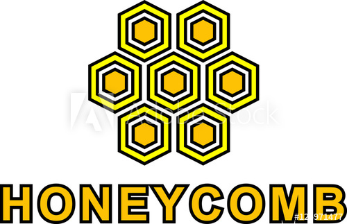 500x323 Honey Logo Vector Illustration Honeycomb Label Print