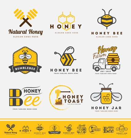 428x450 Set Of Honey Bee And Labels For Honey Products Abstract Bee