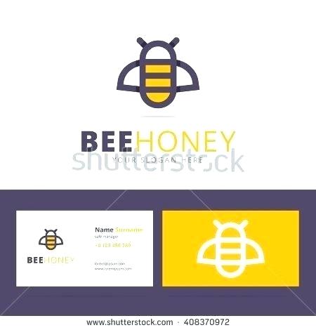 450x470 Bee Honey Logo And Business Card Template Linear Sign