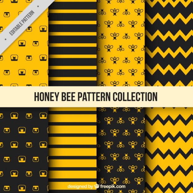 626x626 Honey Pattern With Bees Vector Free Download