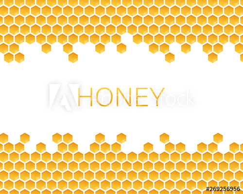500x400 Honeycomb Monochrome Honey Pattern Vector Stock Illustration