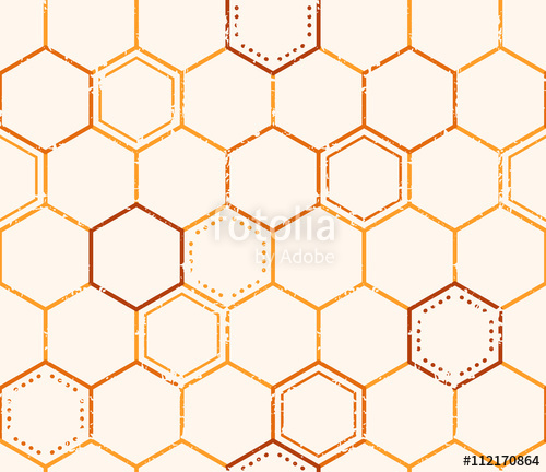 500x432 Seamless Honey Pattern With Outlined Honey Cells Stock Image