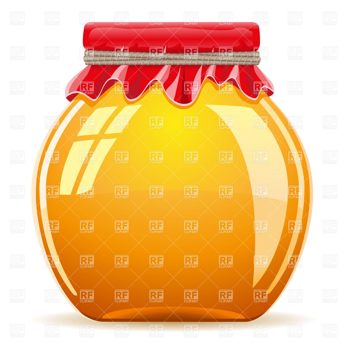 1199x1200 Glass Honey Pot With Red Cover Vector Image Of Food And Beverages