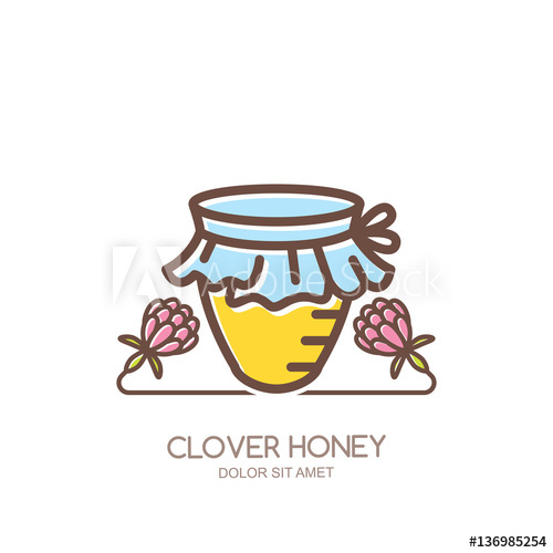 500x500 Outline Honey Pot Vector Logo, Emblem Or Icon Linear Jar