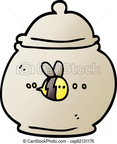 382x470 Vector Gradient Illustration Cartoon Honey Pot