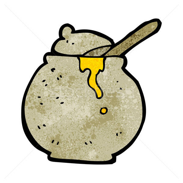 600x600 Cartoon Honey Pot Vector Illustration Lineartestpilot