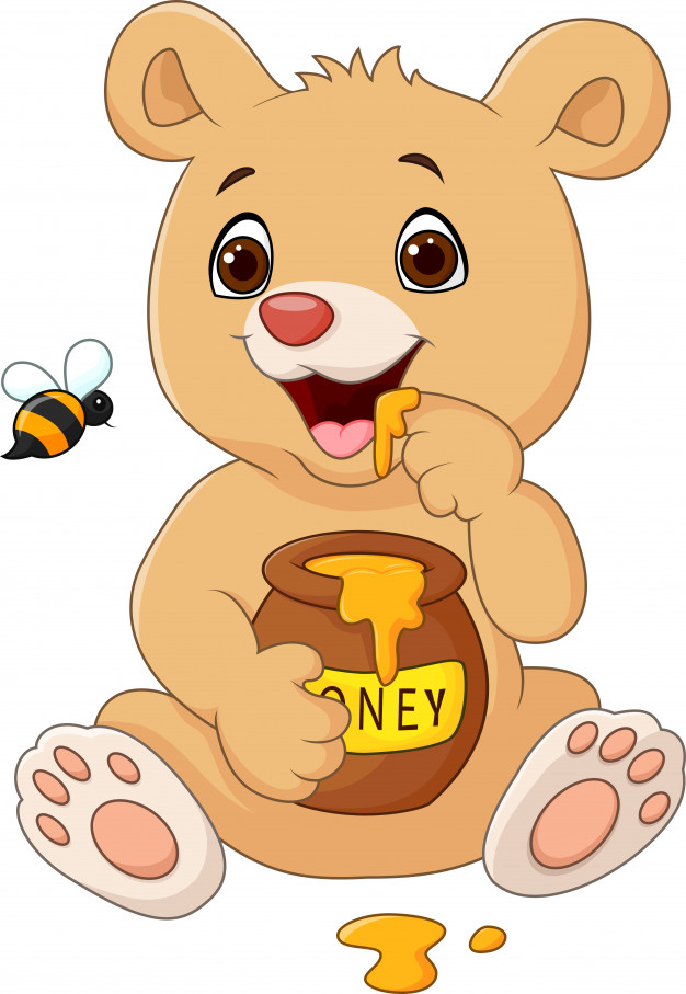 626x907 Cartoon Funny Baby Bear Holding Honey Pot Isolated Vector