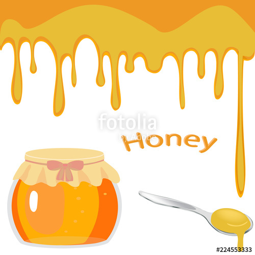 500x500 Honey, Isolated On White Background A Bowl Of Honey Vector