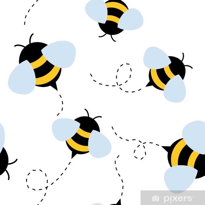700x700 Bee Seamless Pattern Honey Vector Wall Mural We Live