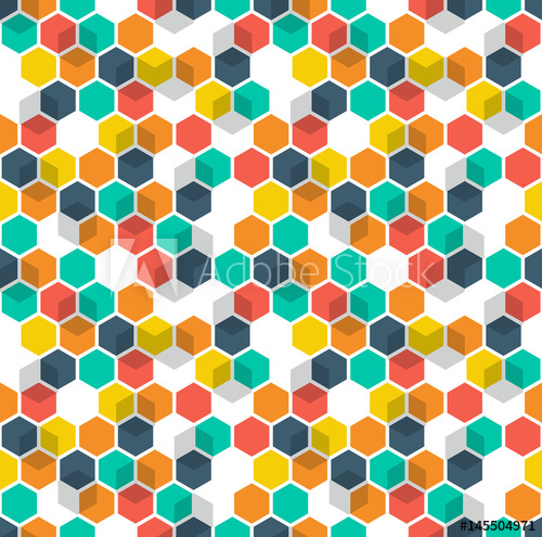 500x495 Honeycomb Vector Background Seamless Pattern With Colored