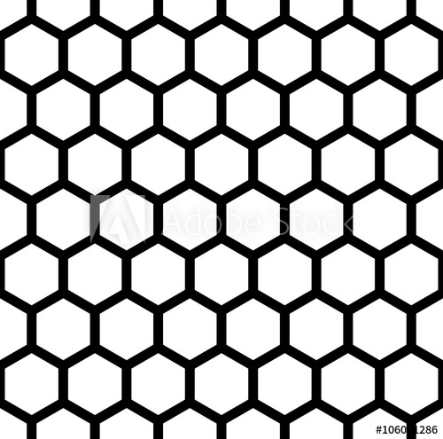 500x495 Vector Modern Seamless Geometry Pattern Hexagon, Black And White