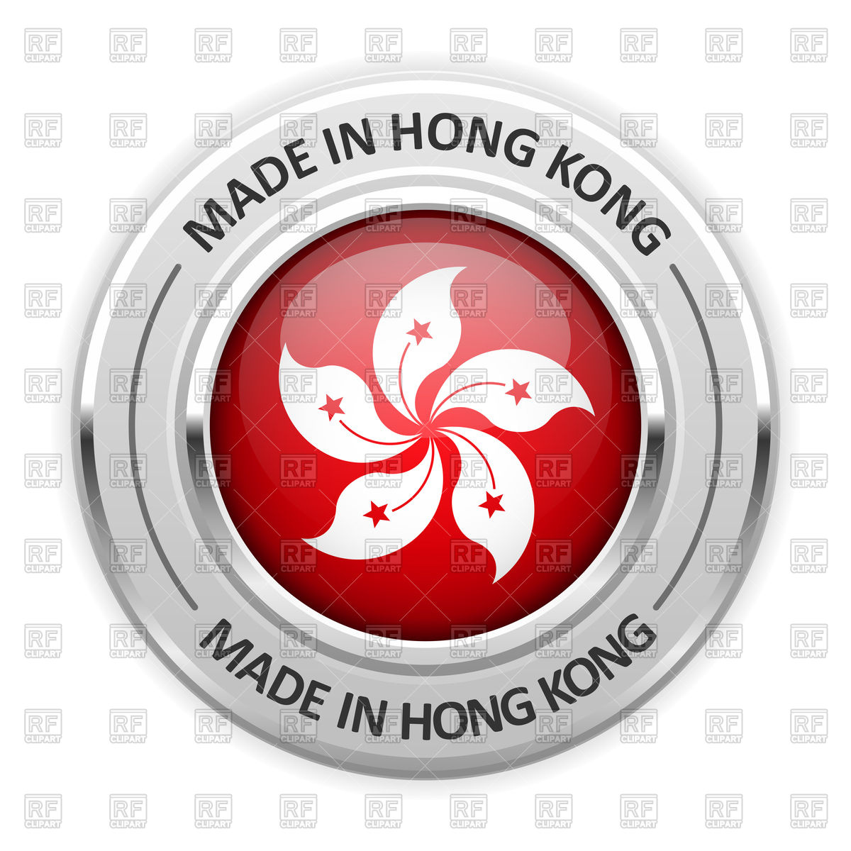 Silver Medal Made In Hong Kong With Flag Vector Image Of Icons 1200x1200 Silver Medal Made In Hong Kong With Flag Vector Image Of Icons