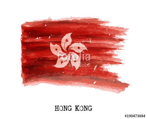 Watercolor Painting Flag Of Hong Kong Vector Stock Image 500x405 Watercolor Painting Flag Of Hong Kong Vector Stock Image