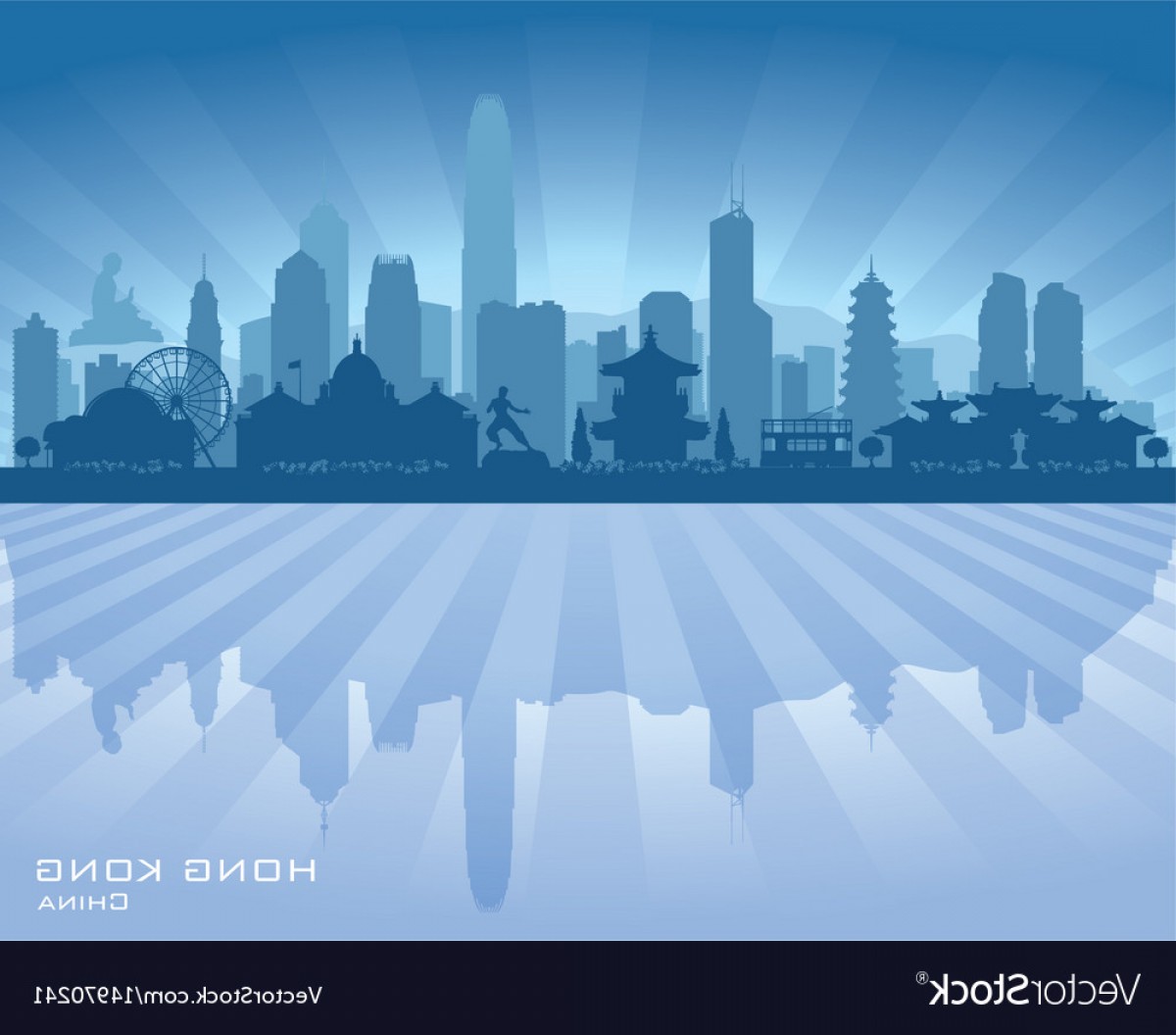 1200x1056 Hong Kong China City Skyline Silhouette Vector Createmepink