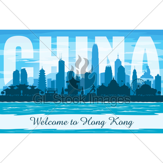 325x325 Hong Kong China City Skyline Vector Silhouette Gl Stock Images