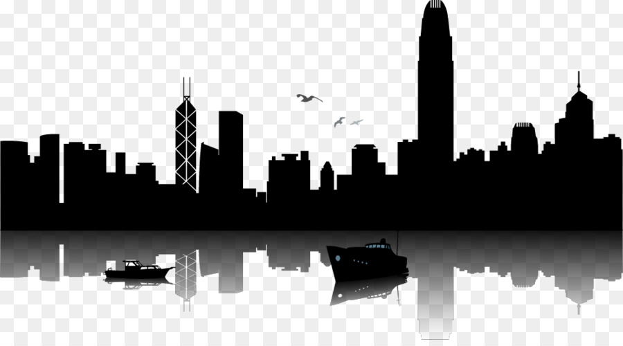 900x500 Hong Kong Skyline Silhouette