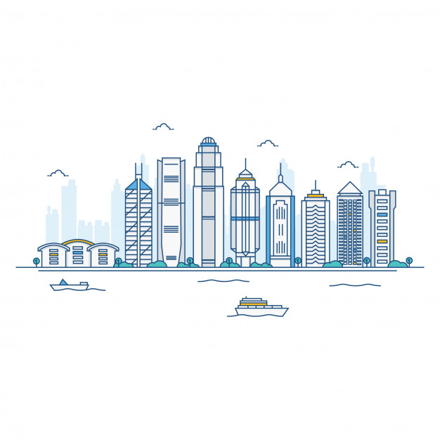 626x626 Illustration Of Hong Kong Skyline Vector Premium Download