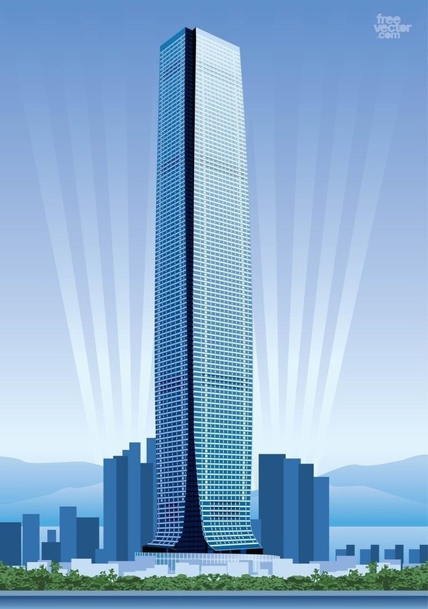 600x854 Hong Kong Skyscraper Free Vector